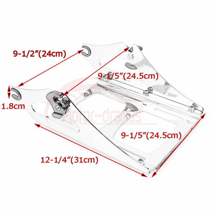 Chrome 2-Up Tour Pack Pak Mounting Bracket Rack for Harley 2009-13 Electra Glide