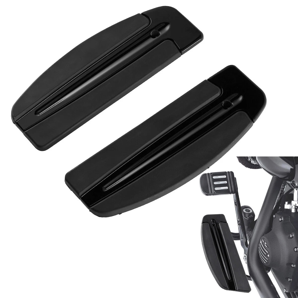 Slipstream Rider Floorboard Footboard Inserts For Harley Street Road Glide 86-Up
