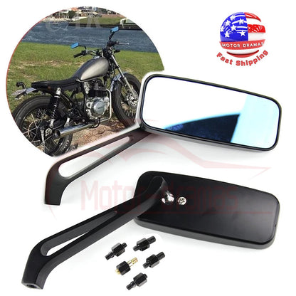 Motorcycle Rear Side Rearview Mirrors 8mm 10mm For Honda Yamaha Kawasaki Suzuki