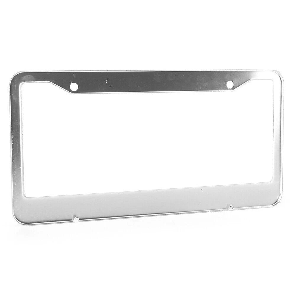 License Plate Frame Tag Cover With Screw Caps Stainless Steel Metal Car 2pcs USA