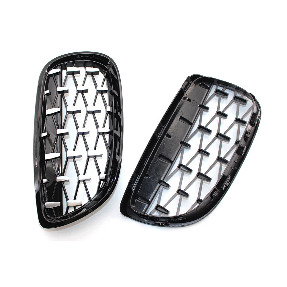 2PCS Front Kidney Grill Diamond Grille For BMW 3 Series E92 2006-10 E93 2007-10