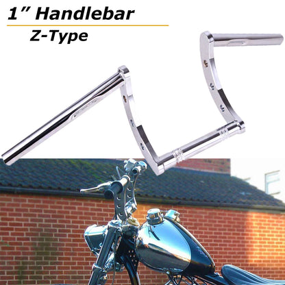 Motorcycle Chrome 1" Z Bars Drag Pullback Handlebar For Harley Chopper Bobber US