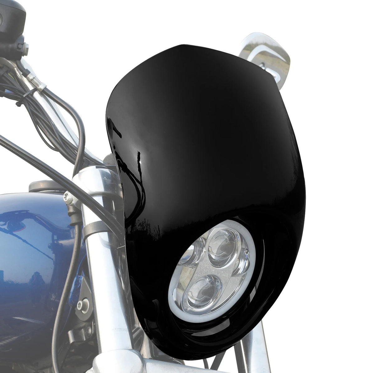 39mm Fork Front Headlight Fairing Cowl Mask For Harley Sportster XL Dyna 1973-Up