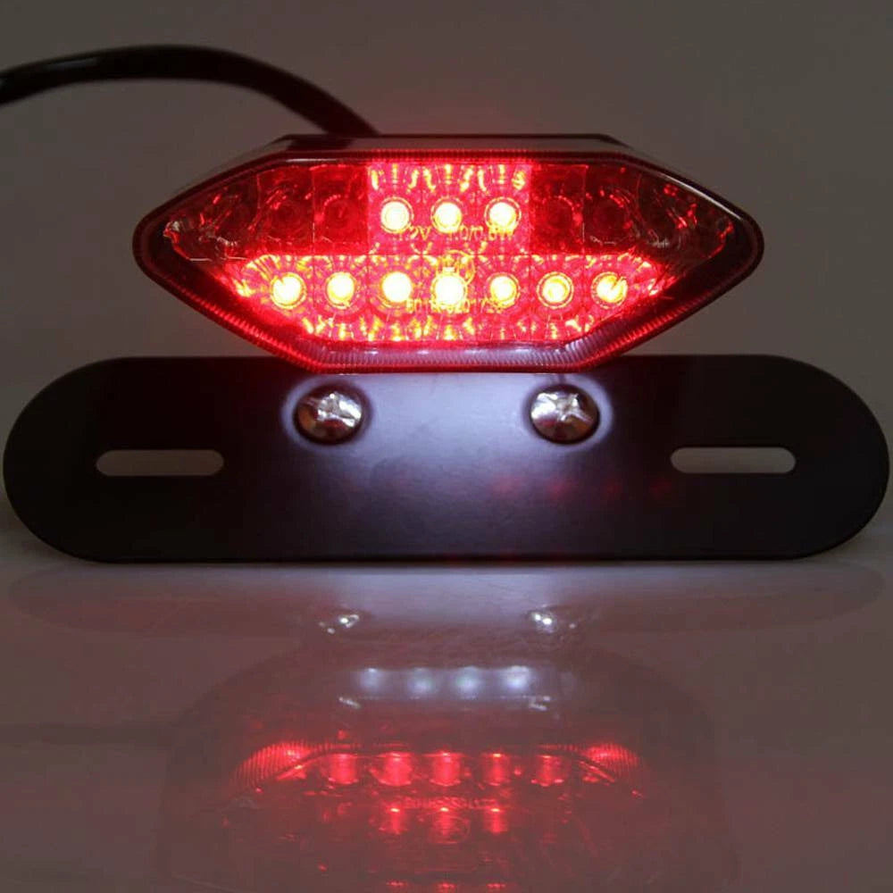 Motorcycle 16 LED Integrated Tail Lights License Plate Turn Signals Brake Light