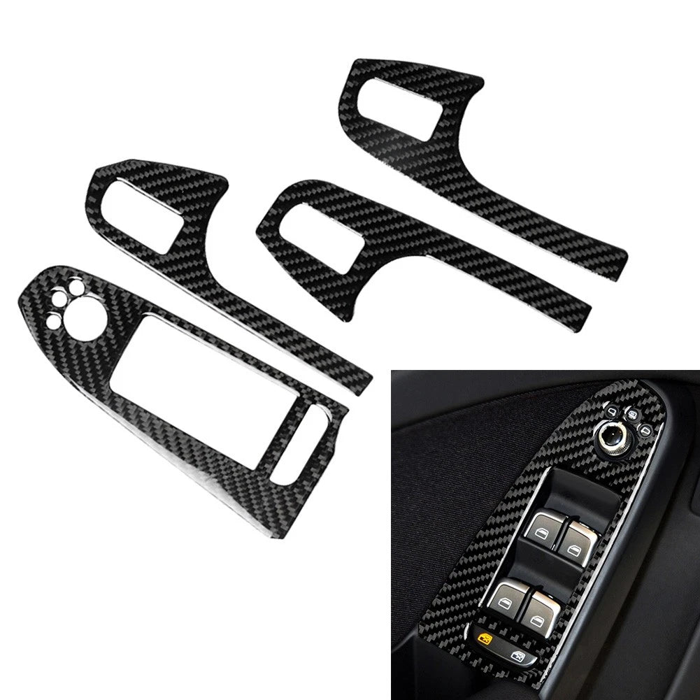 4 PCS Interior Door Armrest Buttom Cover Trim For Audi A4 B8 2008-2014 US