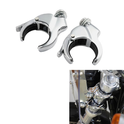 49mm Detachable Windshield Clamps Fit For Harley V-Rod Super Glide Fat Bob 18-Up