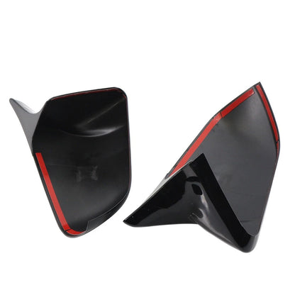Rearview Side Mirror Cover Caps Glossy Black For Ford Mustang 2015-2023
