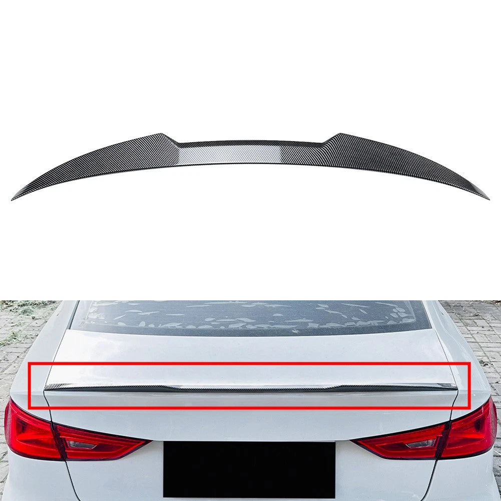 Carbon Look Tail Wing Rear Trunk Spoiler Wing For Audi A3 S3 RS3 8V Sedan 14-20