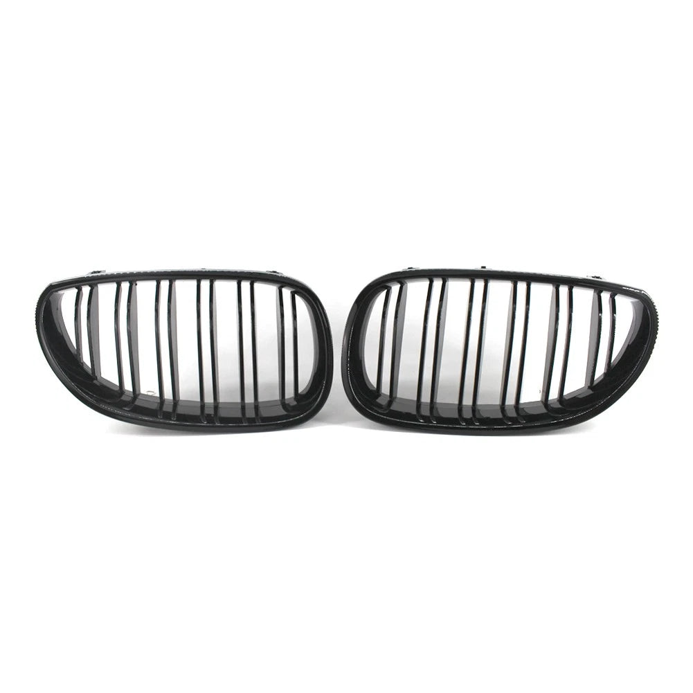 2 x Gloss Black Car Front Grilles Fit For BMW 5 Series E60/E61 2003-2009