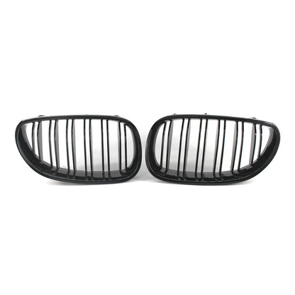 2 x Gloss Black Car Front Grilles Fit For BMW 5 Series E60/E61 2003-2009