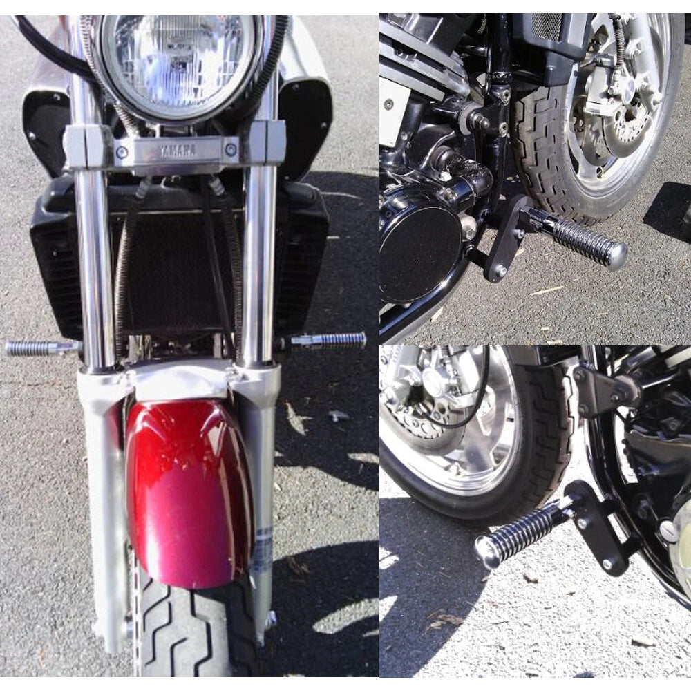 Motorcycle U-clamp Foot Pegs Pedals & 1"~1-1/4" Highway Engine Crash Bar Chrome