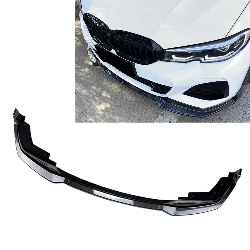 Front Bumper Lip Spoiler Splitters Carbon For BMW 3 Series G20 M Pack 2019-2022