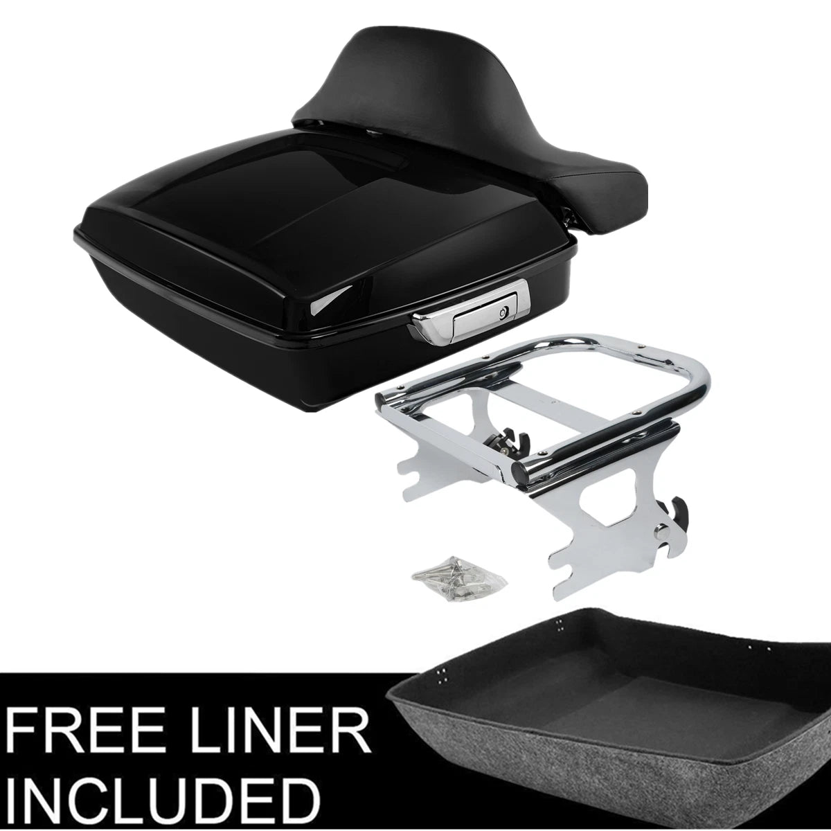 Chopped Trunk Pad Mount Rack Fit For Harley Touring Street Glide 97-08