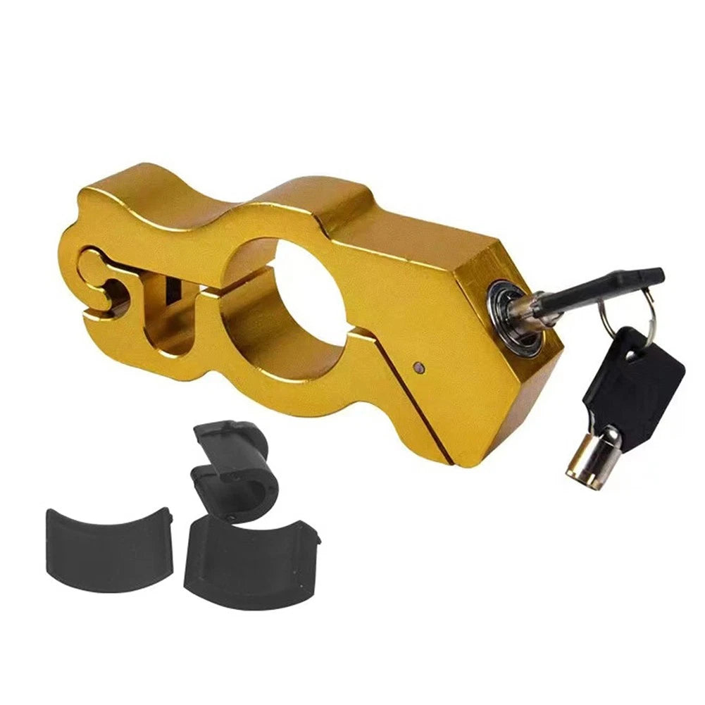 Motor Handlebar Lock Anti-Theft Grip Throttle Security Bike Scooter ATV Gold