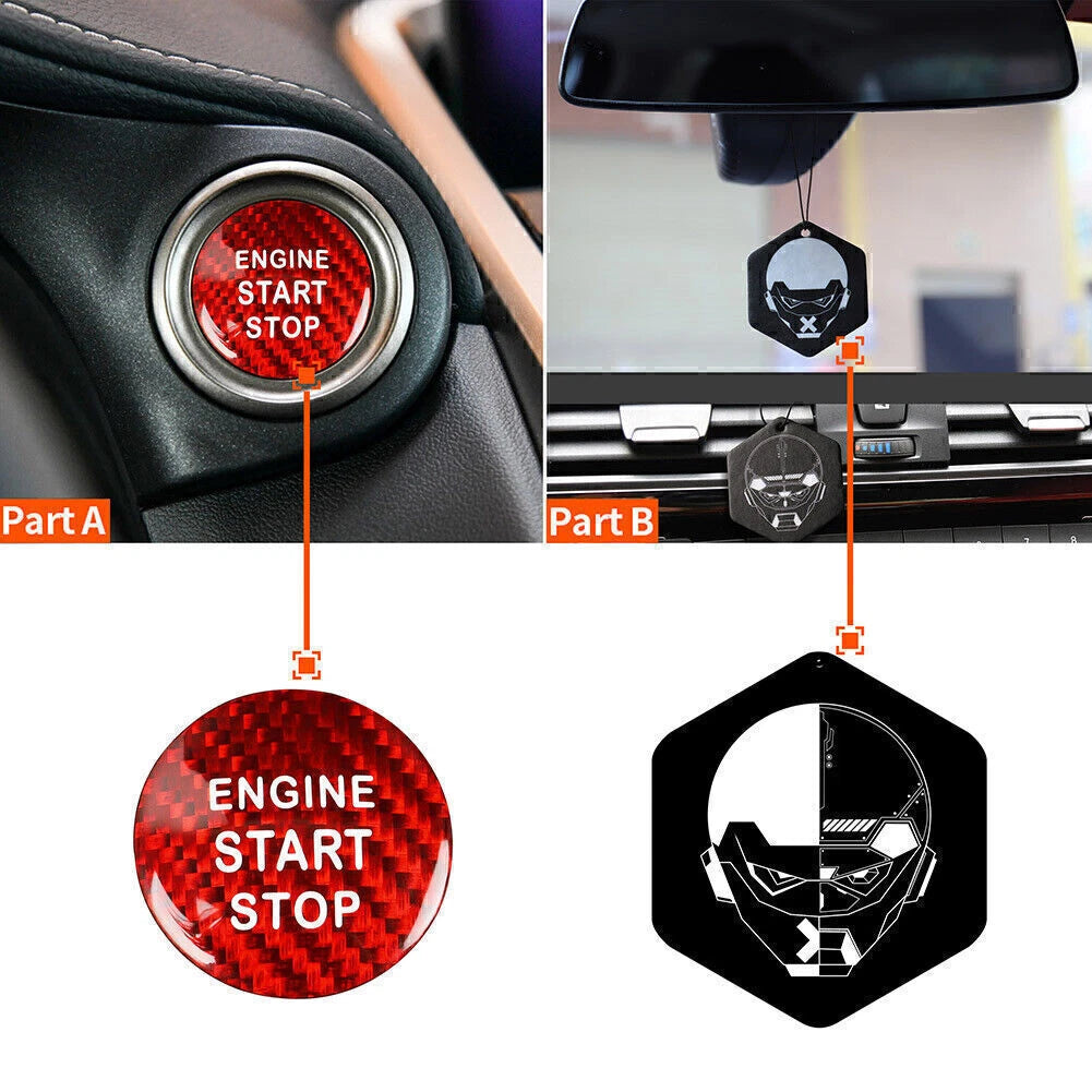 Engine Start Stop Button Cover For LEXUS IS250 350 2006-2013 Carbon Fiber Red