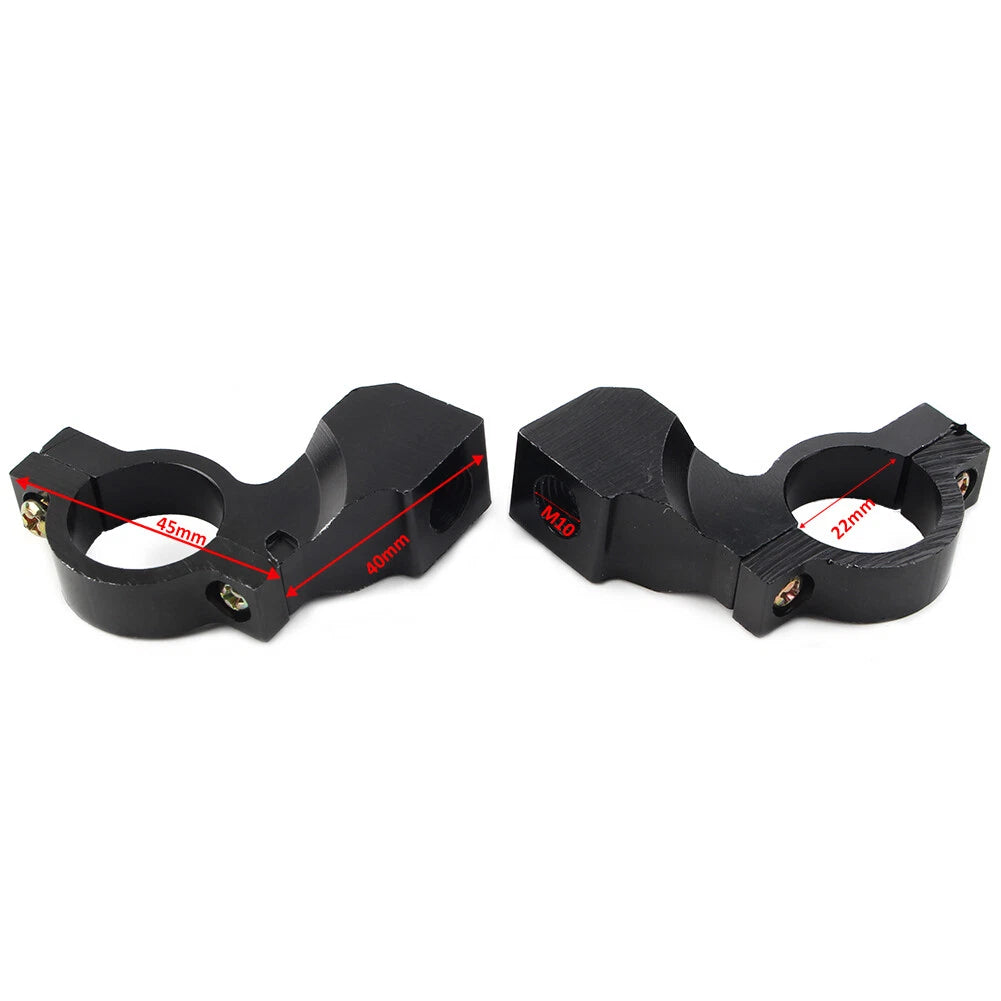 10mm Thread 7/8" Bike Handlebar Rearview Mirror Mount Bracket Clamp Motor Black