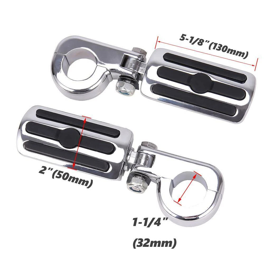 1 1/4" Chrome Engine Guard Mounts Clamps Highway Foot Pegs Footrest For Harley