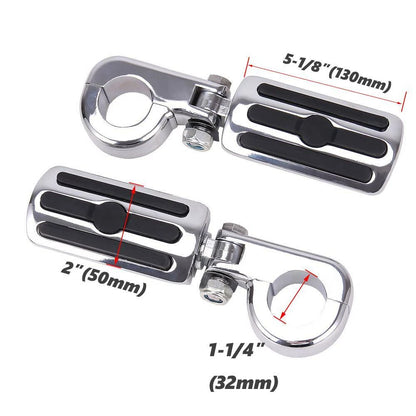 1 1/4" Chrome Engine Guard Mounts Clamps Highway Foot Pegs Footrest For Harley