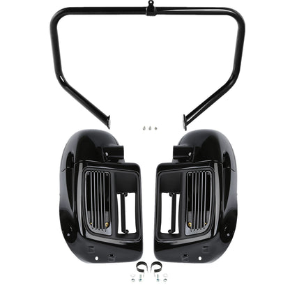 Lower Vented Fairings Water-Cooled Engine Guard For Harley Road Glide King 14-24