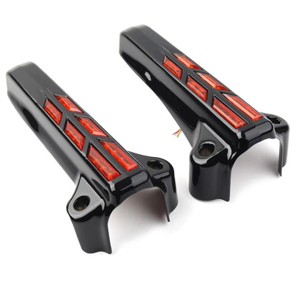 Front Lower Fork Leg Cover LED Smoke Light For Harley FLHT FLHX /R Electra Road