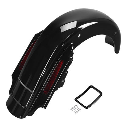 Stretched Hard Saddlebags LED Rear Fender System For Harley Electra Glide 93-08