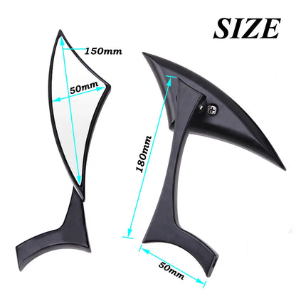 Motorcycle Black Blade Rear view Mirrors For Harley Cruiser Bobber Chopper DYNA