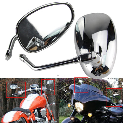 Chrome Motorcycle Mirrors For Honda Shadow Spirit 750 1100 VTX1300 VTX1800 10MM