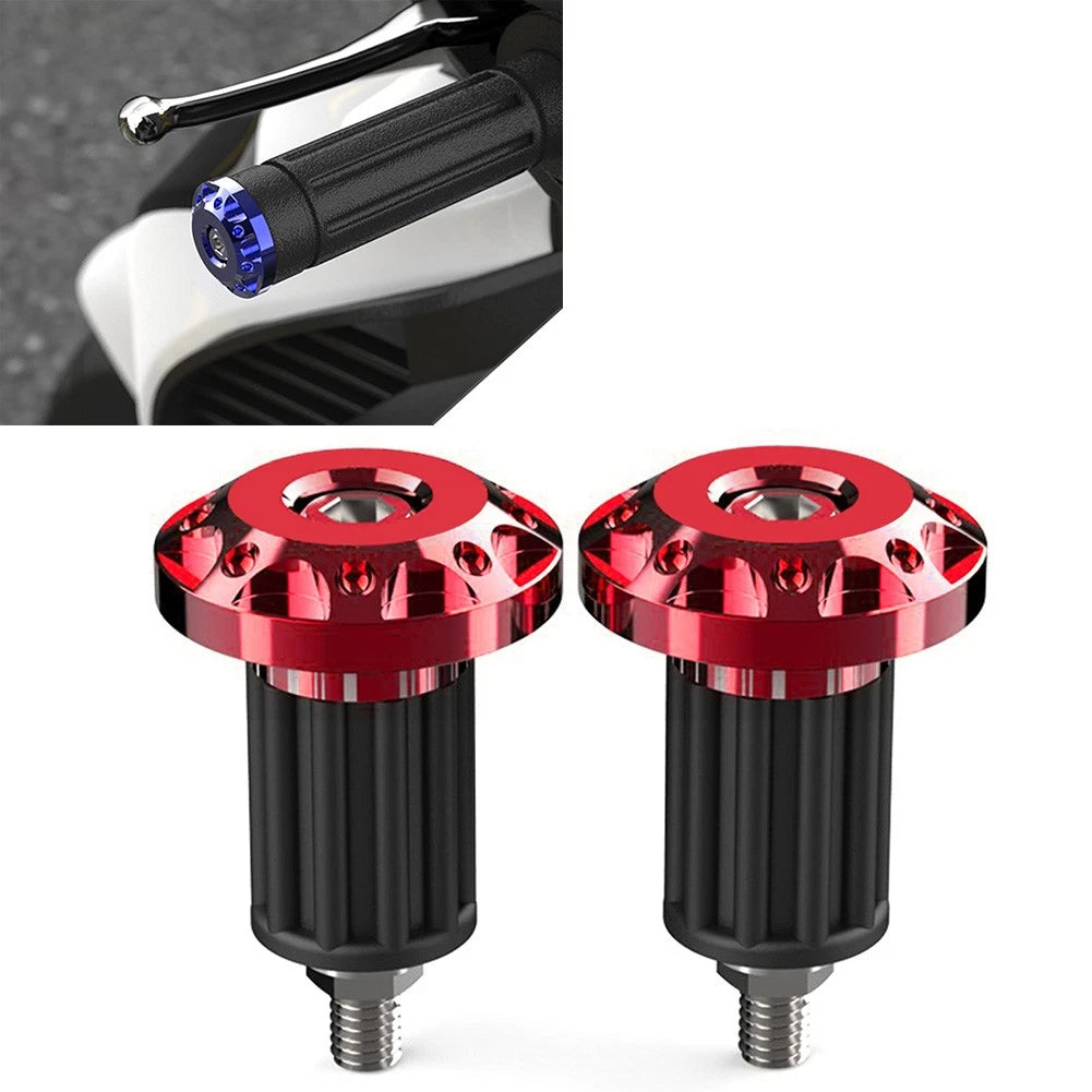 7/8'' Dirt Bike CNC Handlebar Grips Handle Bar End Cap Plugs Slider Red Motor US