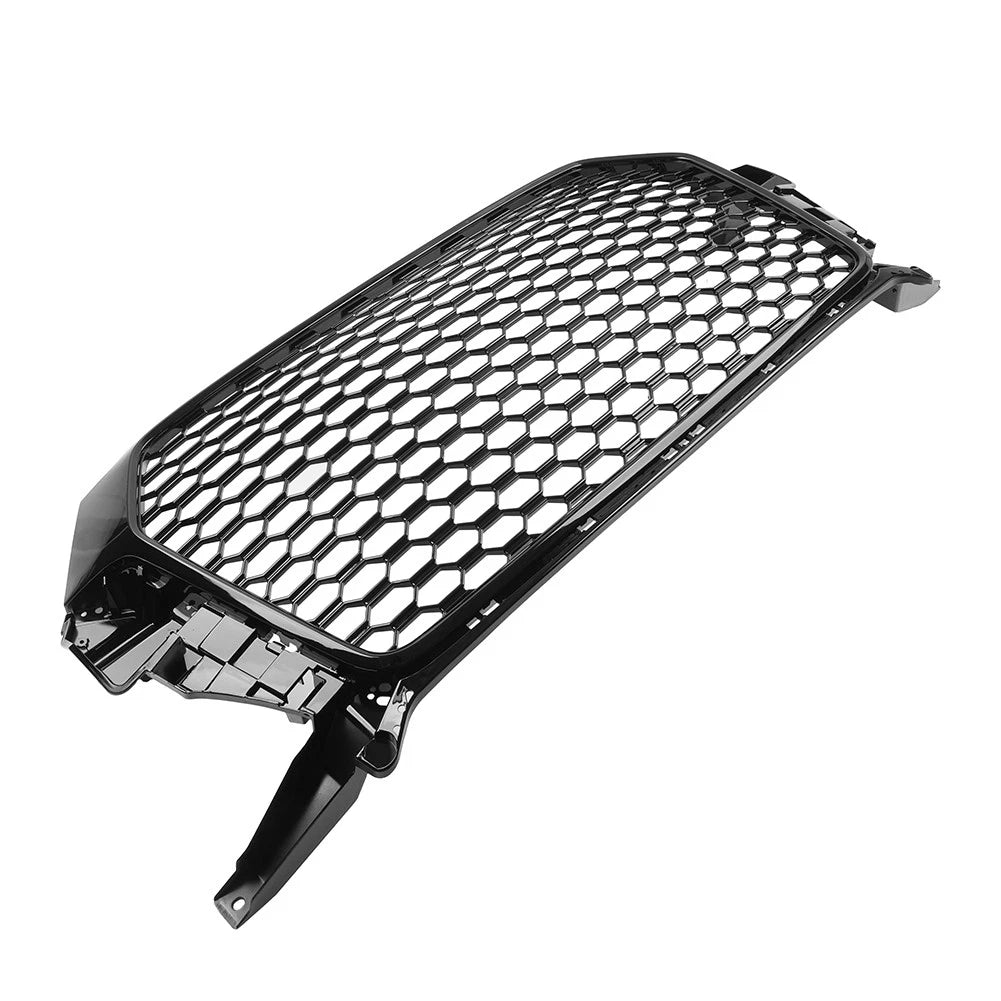 Front Bumper Honeycomb Grille Glossy Black For Audi Q3 2016-2018