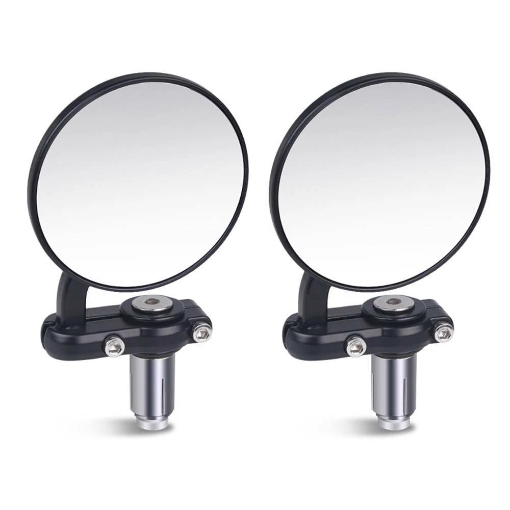7/8" Folding Bar End Motorcycle Mirrors Aluminum Black Right and Left Cafe Racer