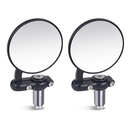 7/8" Folding Bar End Motorcycle Mirrors Aluminum Black Right and Left Cafe Racer