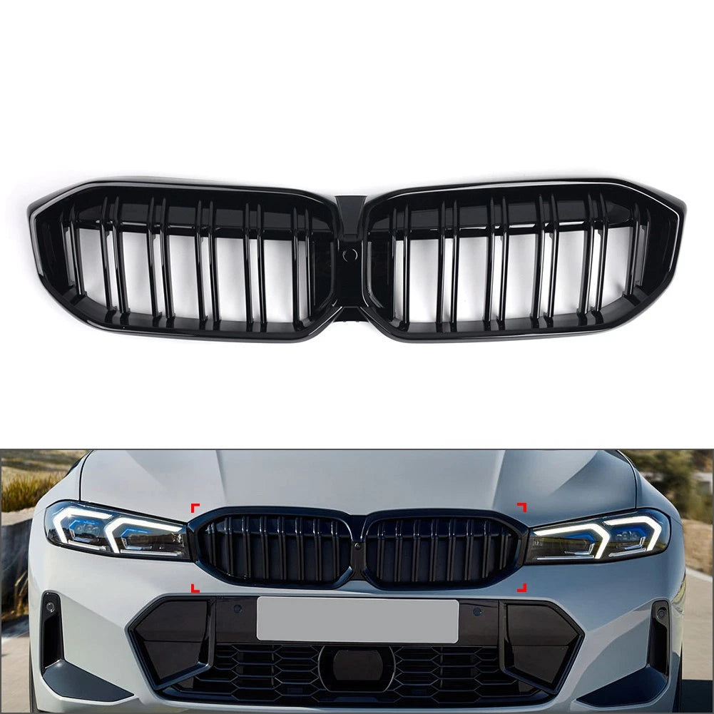 Glossy Black Front Bumper Kidney Grille For BMW 3 Series G20 G21 G28 2023-2024