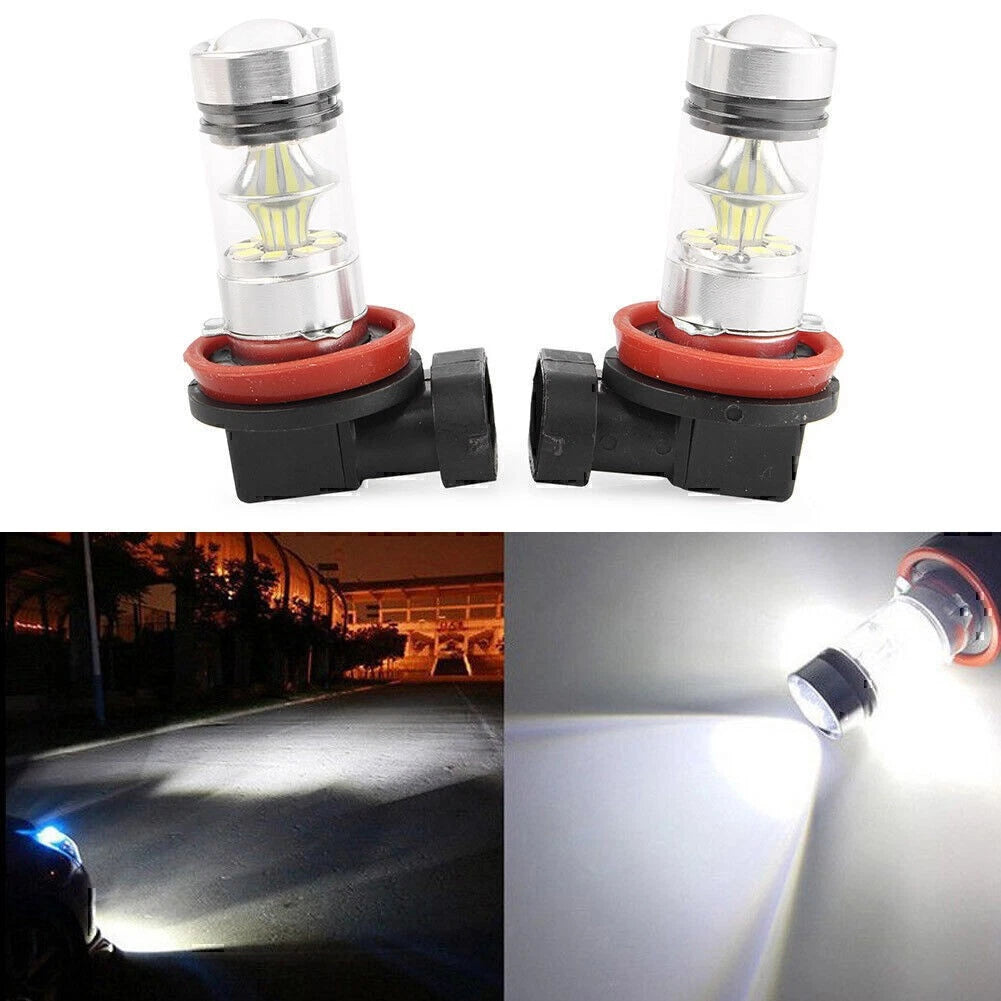 2Pcs H8 White High Power COB LED Bulb Fog/Driving 3030 SMD Head Light Projection