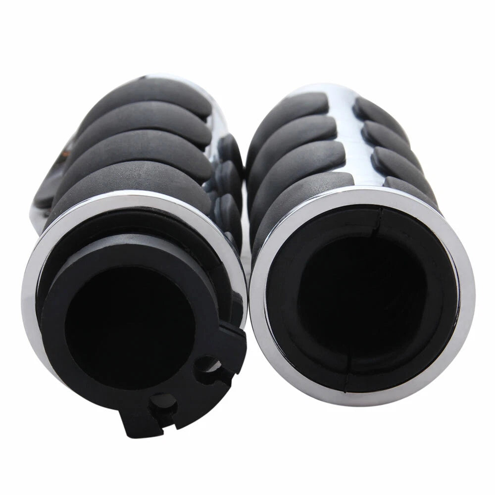 1" Motorcycle Chrome Handle Bar Hand Grips For Harley Touring Street Glide FLHX