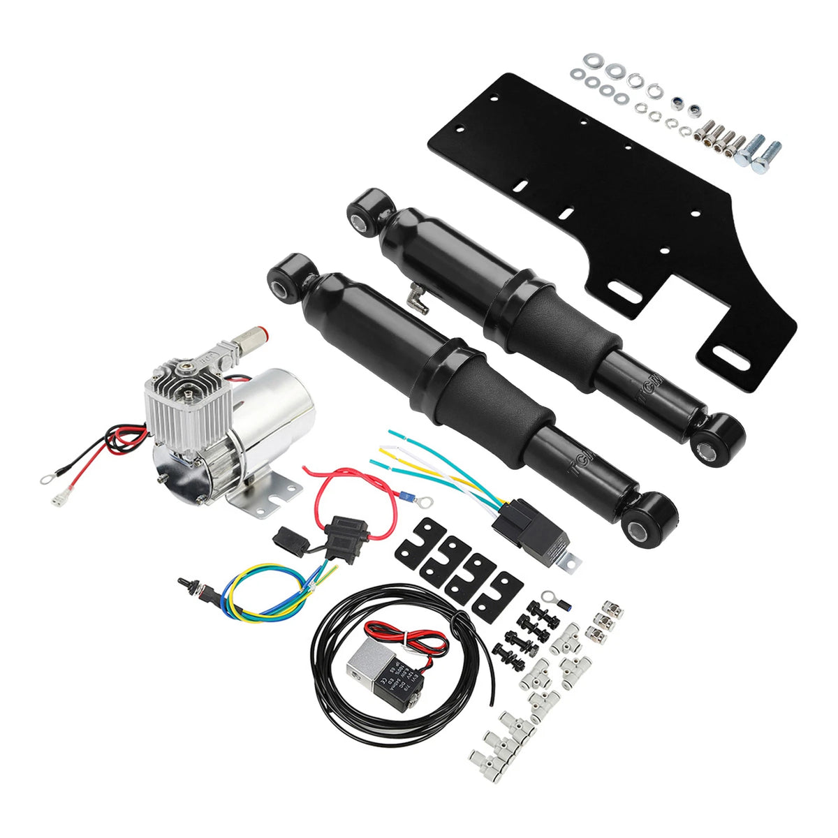 Rear Air Ride Suspension Kit Fit For Harley Electra Street Road Glide King 94-Up