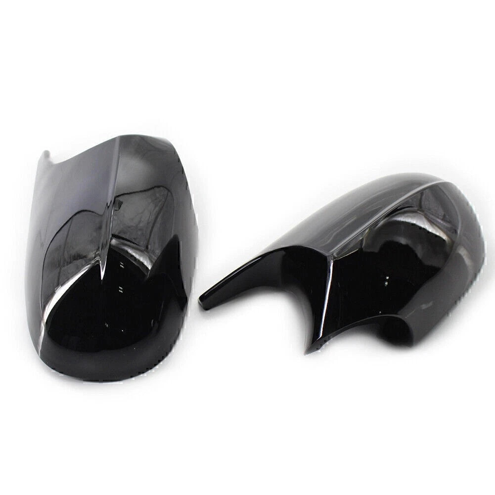 1 Pair Gloss Black Car Side Rear Mirror Cover Cap For BMW E90 3 Series 2009-2011