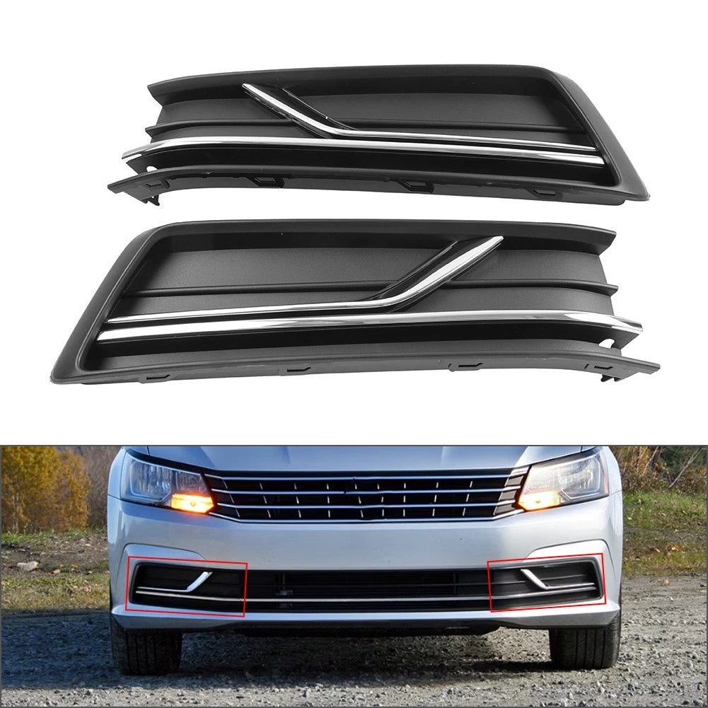 Front Bumper Lower Fog Light Bezel Cover 1 Pair Fit For VW Passat 2016-2019 2018