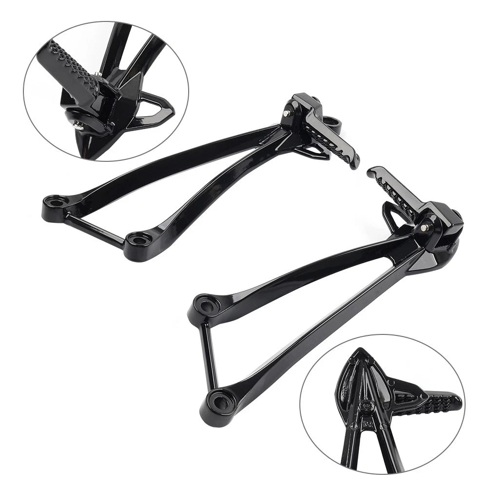 Rear Passenger Footpegs Pegs Bracket For Kawasaki Ninja ZX6R 09-24 ZX10R 2008-10