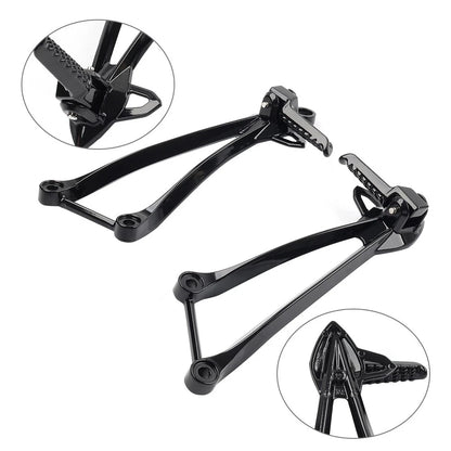Rear Passenger Footpegs Pegs Bracket For Kawasaki Ninja ZX6R 09-24 ZX10R 2008-10