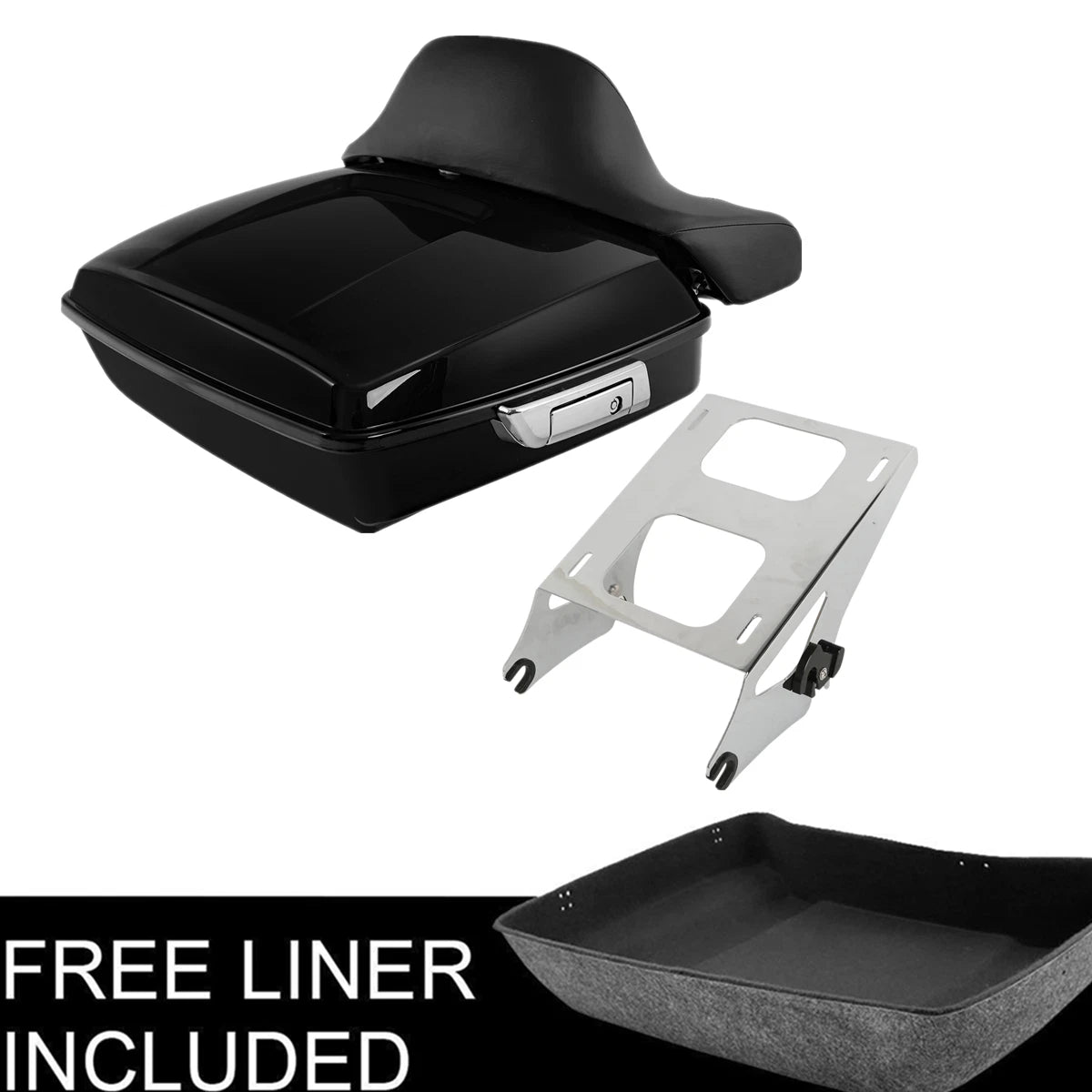 Chopped Trunk Backrest Pad Mount Rack Fit For Harley Electra Street Glide 14-Up