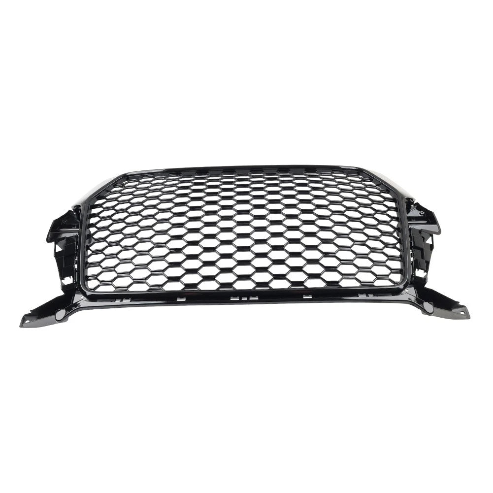 Front Bumper Honeycomb Grille Glossy Black For Audi Q3 2016-2018