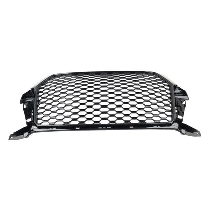 Front Bumper Honeycomb Grille Glossy Black For Audi Q3 2016-2018