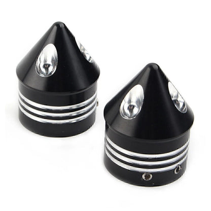2Pcs Black Front Axle Cap Nut Cover For Harley Electra Glide Sportster FLHX