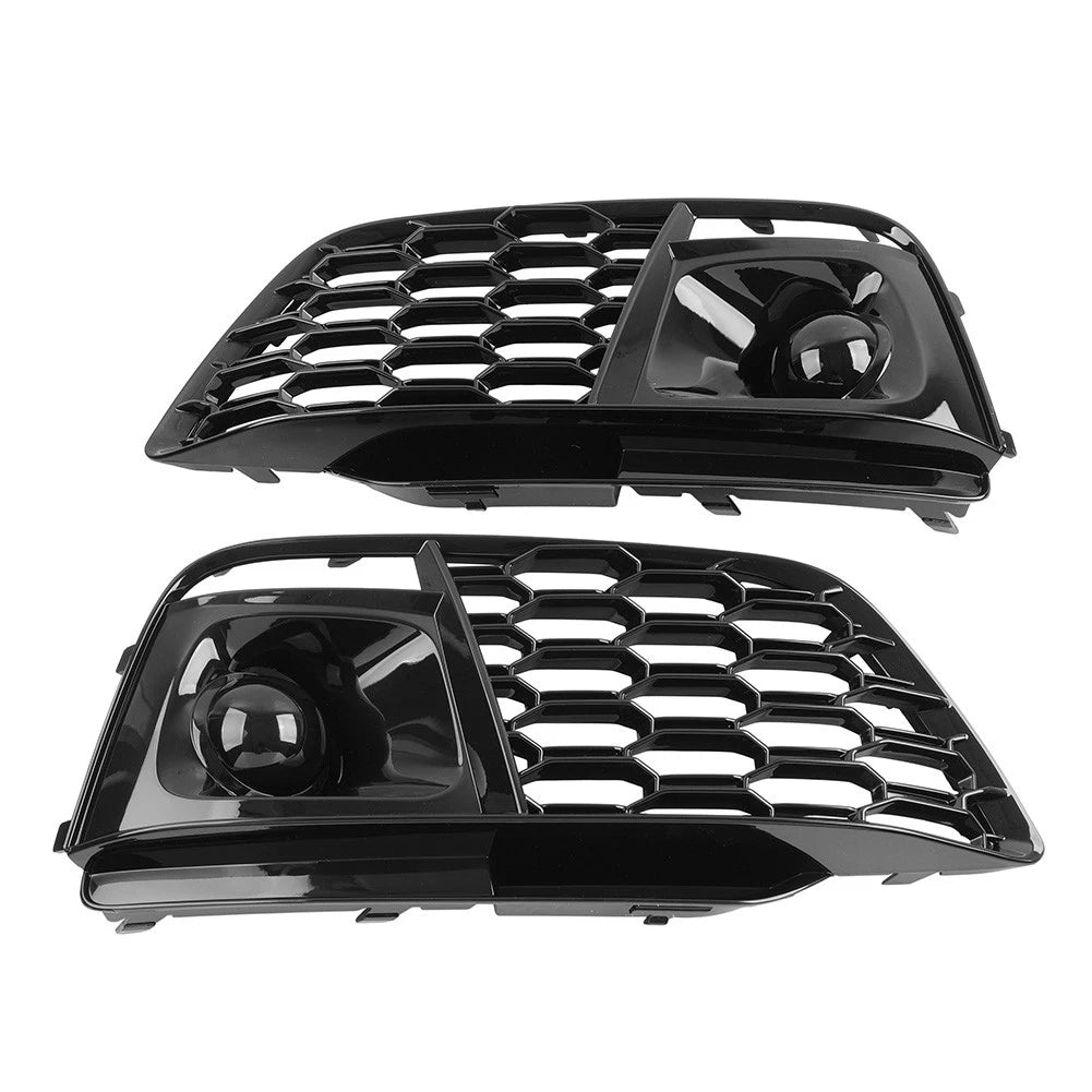 1 Pair Front Bumper Honeycomb Fog Lamp Grille Cover For Audi Q5 SQ5 2018-2020