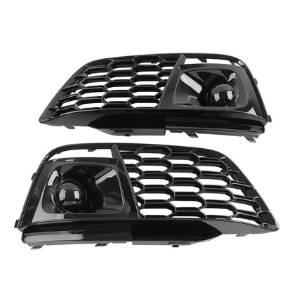 1 Pair Front Bumper Honeycomb Fog Lamp Grille Cover For Audi Q5 SQ5 2018-2020