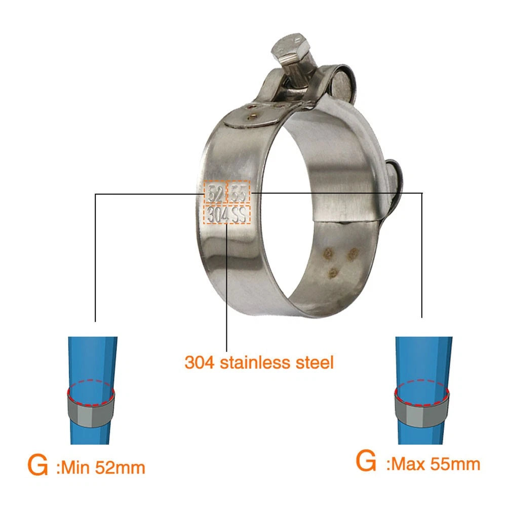 Motorcycle Exhaust Pipe Clamp 26mm-28mm Stainless Steel Muffler Fixed Caliper US