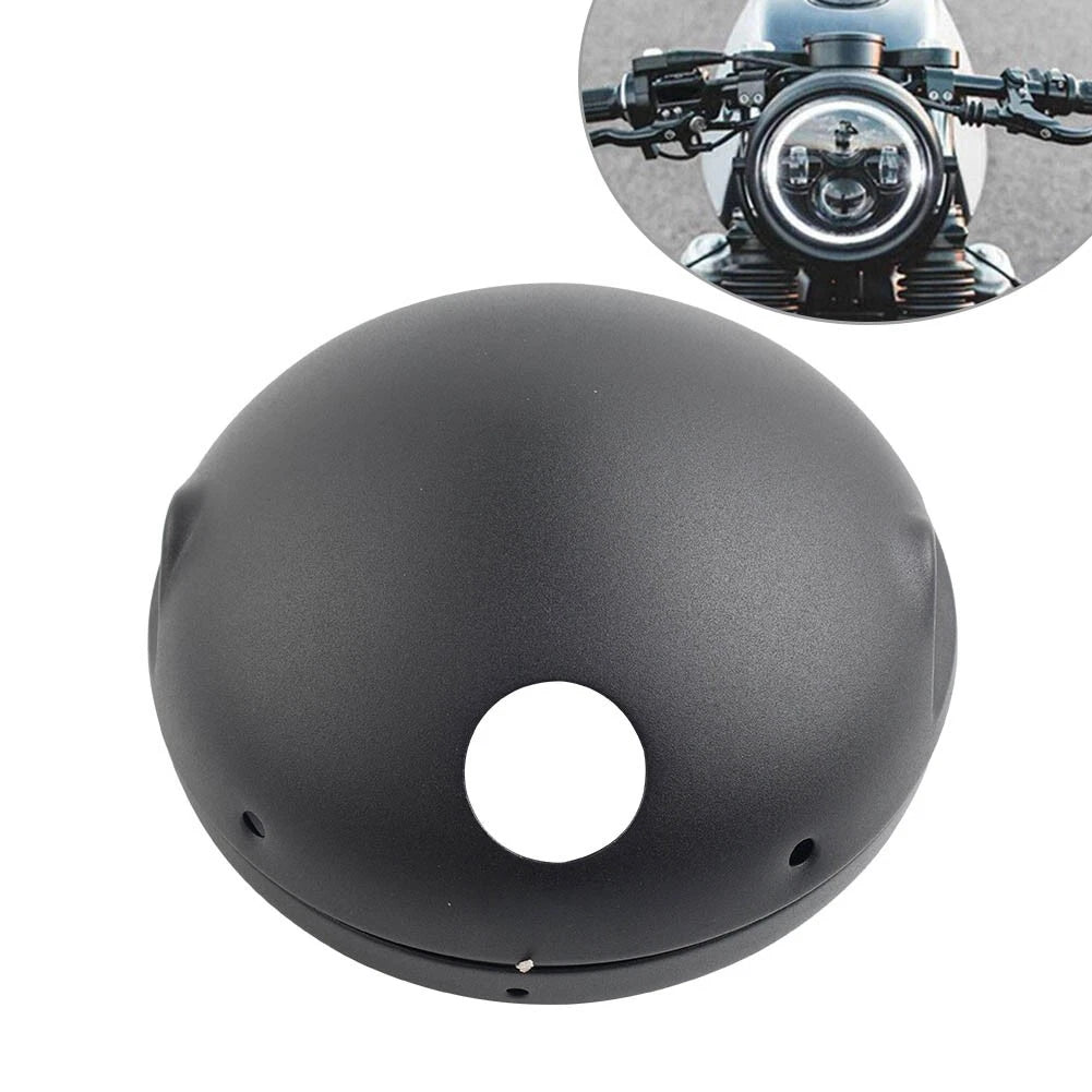 7" Motorcycle Round Headlight Headlamp Light Housing Cover Bucket Matte Black