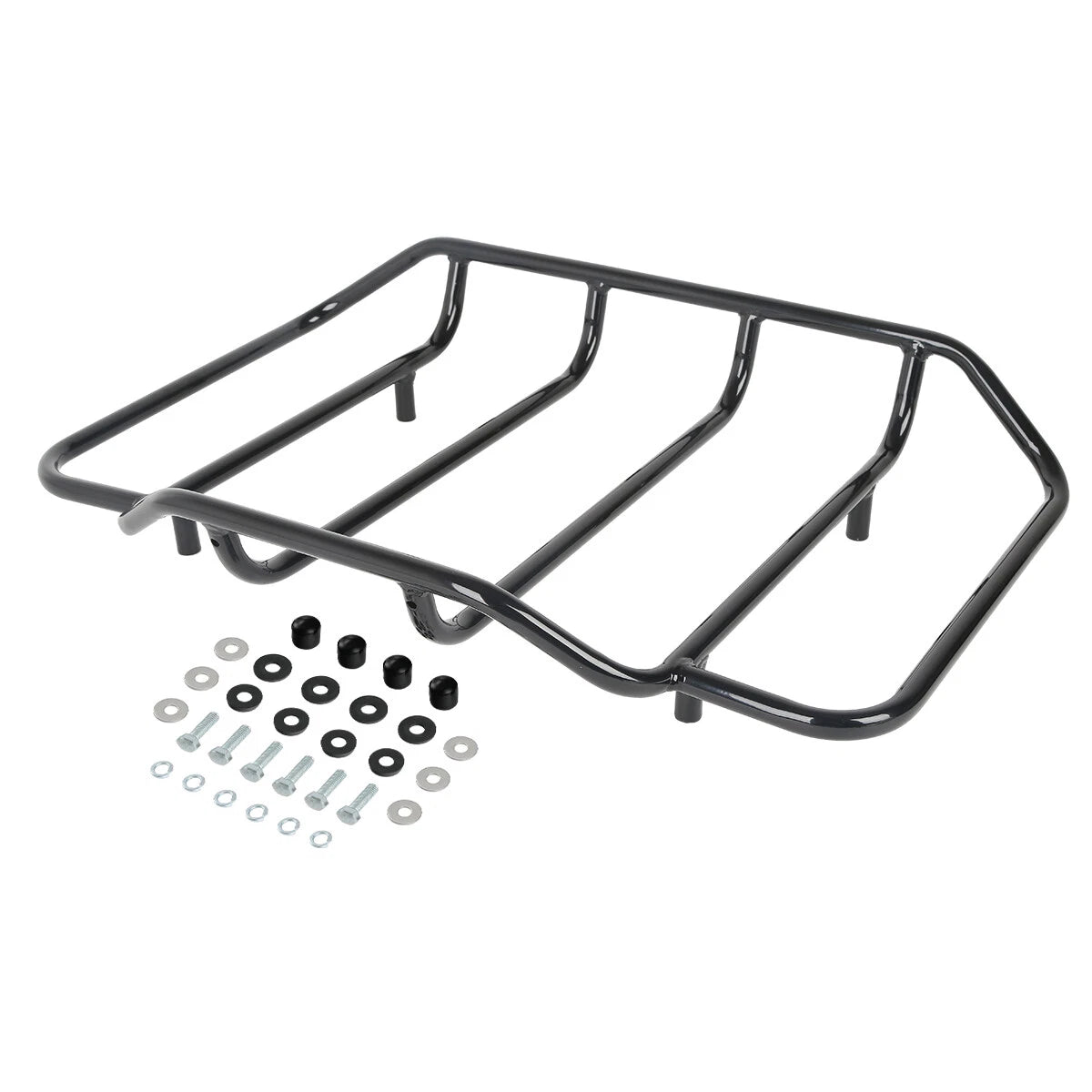 Black King Trunk Mount Rack Pad Tail Light Fit For Harley Touring 14+