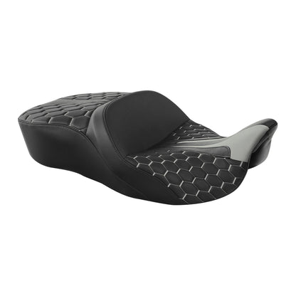 Driver Passenger Gel Seat Fit For Harley Davidson Touring Road Glide King 09-23
