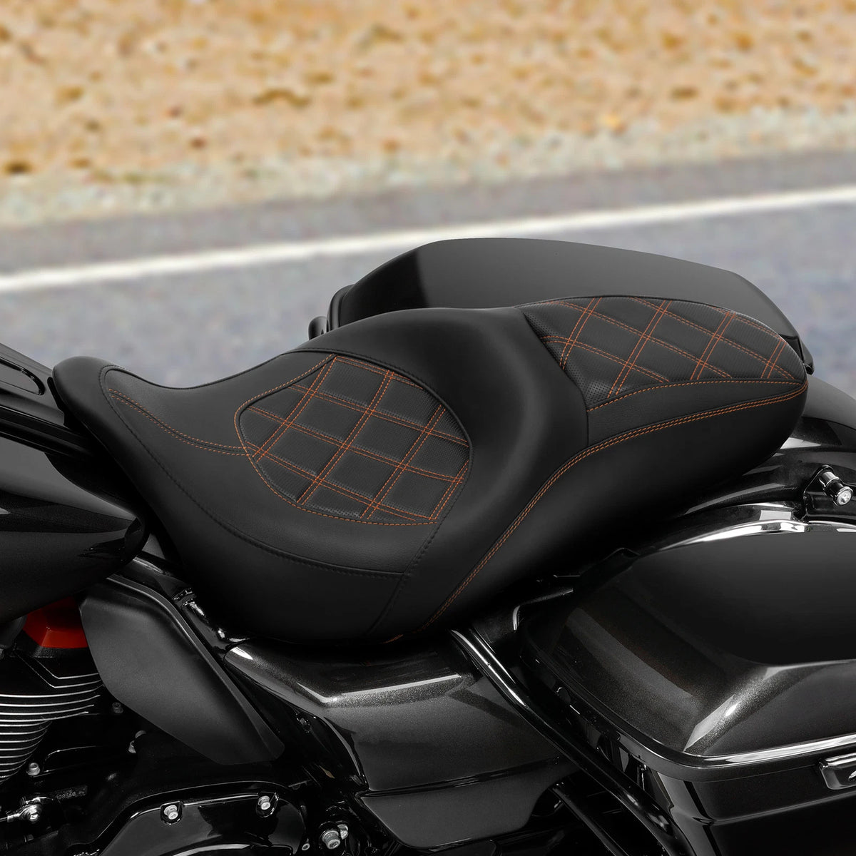Rider Driver Passenger Seat For Harley Touring Road Glide King 09-23 Black+Brown
